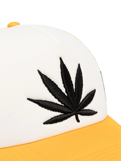 Shop Palm Angels Embroidered Panelled Cap In Yellow