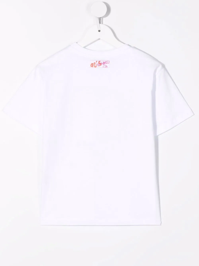 Shop Pinko Graphic-print Cotton T-shirt In White
