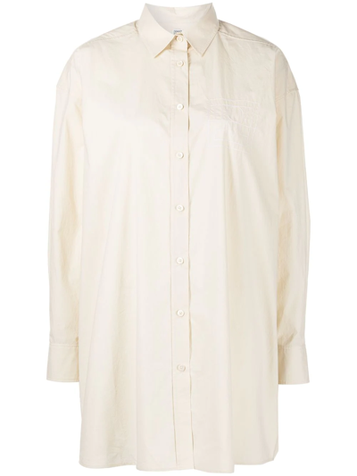 Shop Totême Monogram Cotton Shirt In Neutrals