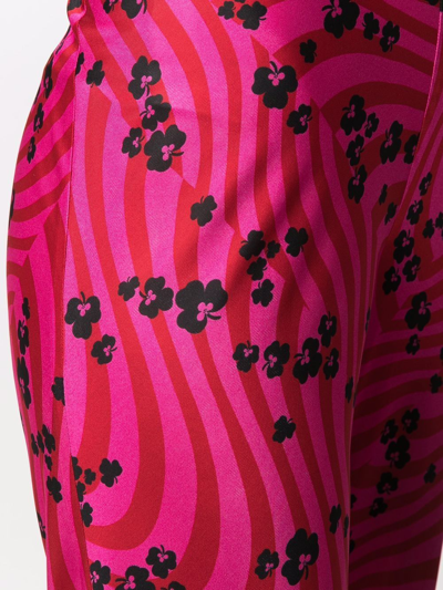 Shop Philosophy Di Lorenzo Serafini Floral-print Flared Trousers In Pink