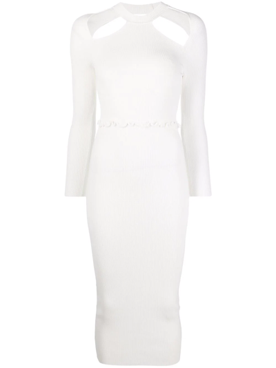 Shop Self-portrait Cut-out Detail Dress In White