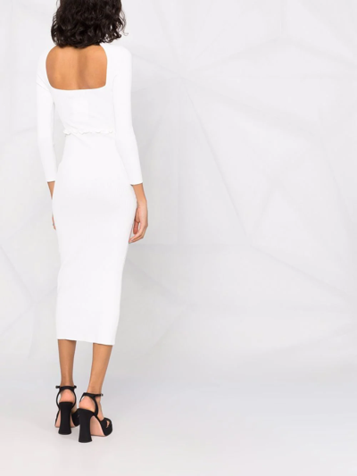 Shop Self-portrait Cut-out Detail Dress In White