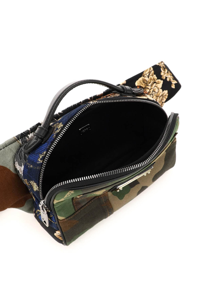 Shop Dolce & Gabbana Patchwork Camouflage Belt Bag In Green,khaki,black