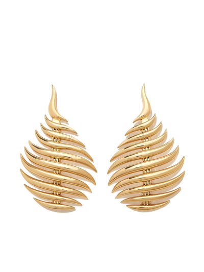 Shop Fernando Jorge 18kt Yellow Gold Flame Drop Earrings