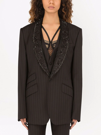 Dolce & Gabbana Shawl-lapel Single-breasted Blazer In Schwarz