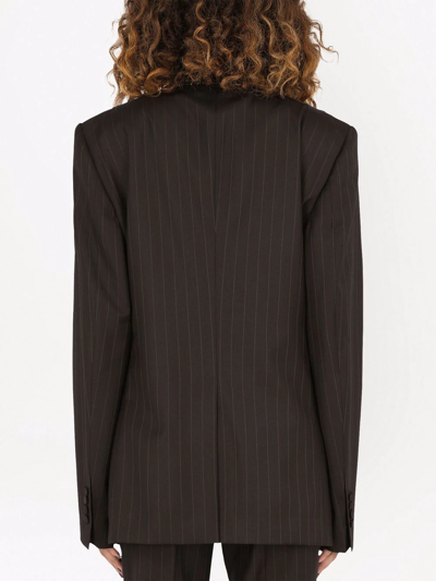 Shop Dolce & Gabbana Pinstriped Single-breasted Blazer In Schwarz