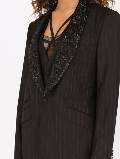 Shop Dolce & Gabbana Pinstriped Single-breasted Blazer In Schwarz