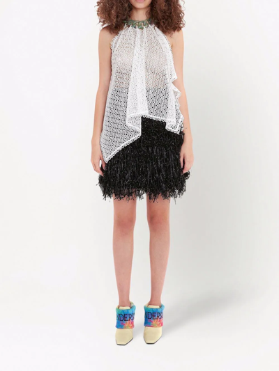 Shop Jw Anderson Multi-layer Fringe Skirt In Black