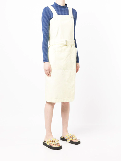 Kenzo Cotton Pinafore Dress In Yellow