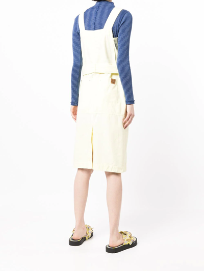 Kenzo Cotton Pinafore Dress In Yellow
