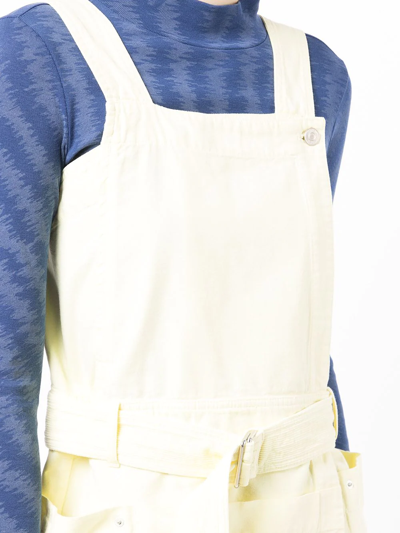 Kenzo Cotton Pinafore Dress In Yellow