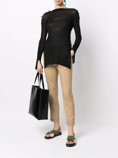 Shop Marni Mid-rise Straight-leg Trousers In Brown