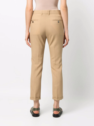 Shop Marni Mid-rise Straight-leg Trousers In Brown