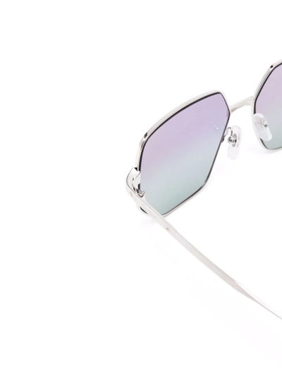 Shop Cartier Geometric-frame Gradient-lense Sunglasses In Silber