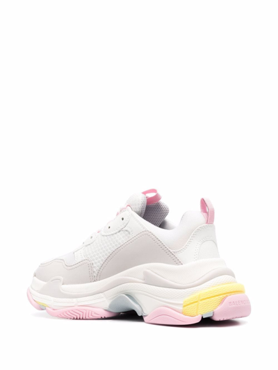 Balenciaga 60mm Triple S Faux Leather Sneakers In White