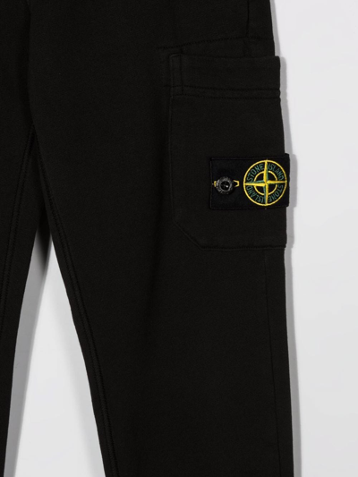 Shop Stone Island Junior Logo-patch Track Pants In Black