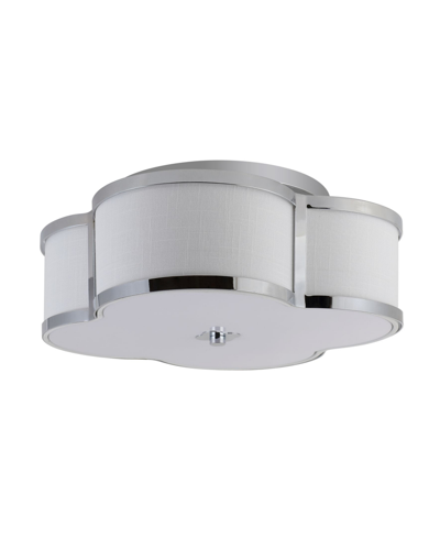 Jonathan Y Quatrefoil Scalloped Shade Classic Glam Led Flush Mount In Silver-tone