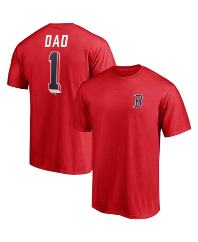 Shop Fanatics Men's  Red Boston Red Sox Number One Dad Team T-shirt