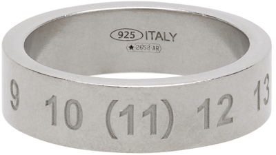Shop Maison Margiela Silver Numbers Ring In 951 Palladio Semi Po
