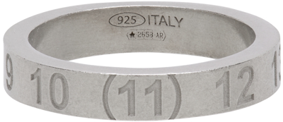 Shop Maison Margiela Silver Slim Numbers Ring In 951 Palladio Semi Po