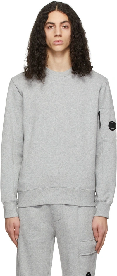 Shop C.p. Company Grey Diagonal Raised Sweatshirt In M93 Grey