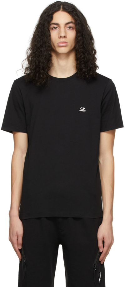 Shop C.p. Company Black Logo T-shirt In 999 Black