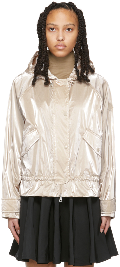 Shop Moncler Gold Tiya Jacket In 211 Gold Iridescent
