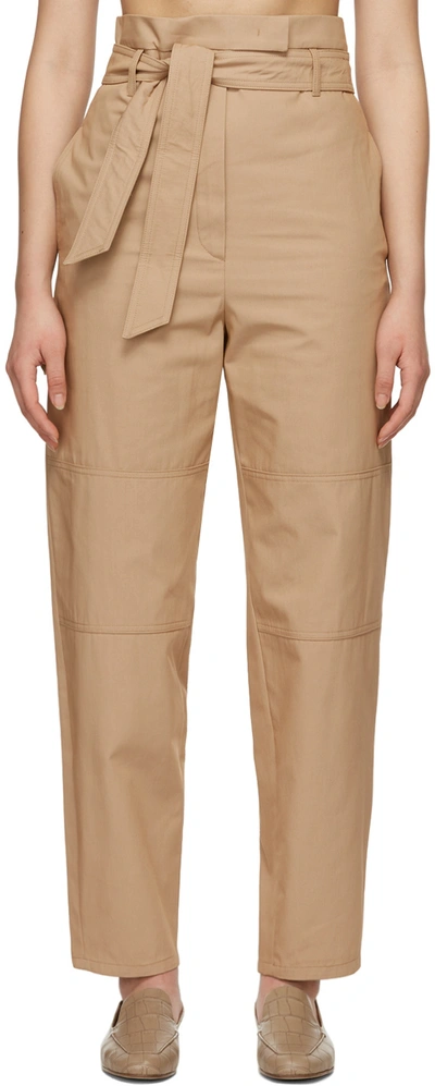 Shop Max Mara Beige Canossa Trousers In 002 Caramel