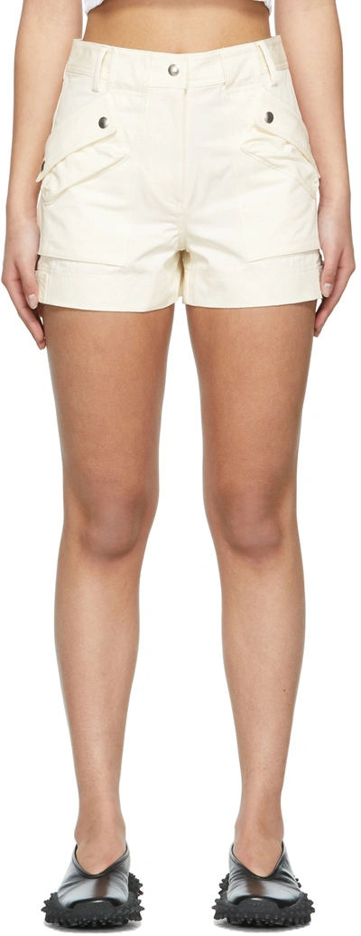 Shop Helmut Lang Off-white Sailor Cargo Shorts In Natural - Qe1