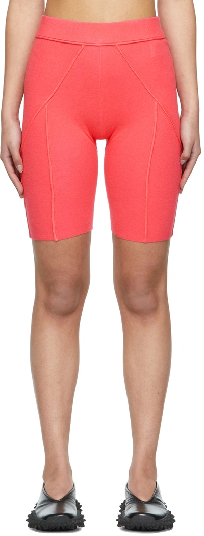 Shop Helmut Lang Pink Ribbed Bike Shorts In Rose - Tmr