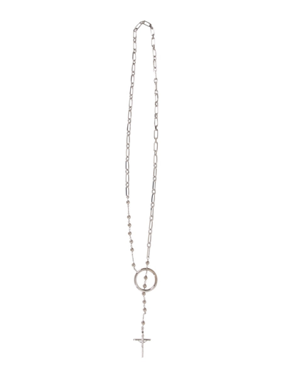 Shop Dolce & Gabbana Rosary Necklace In Silver