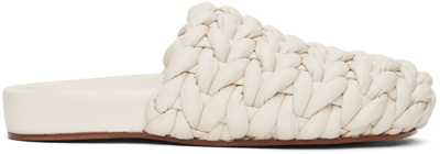 Shop Chloé Off-white Braided Kacey Slippers In 122 Eggshell