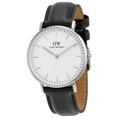 Daniel Wellington Classic Sheffield White Dial Ladies Watch 0608dw In  Black,silver Tone,white | ModeSens