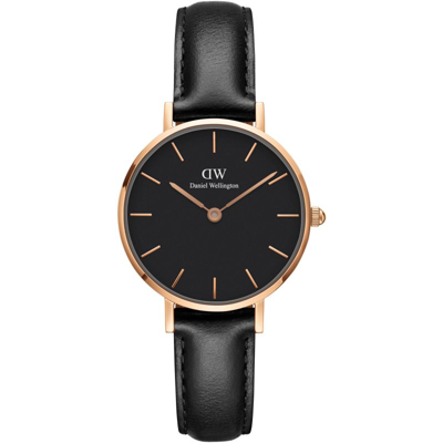 Shop Daniel Wellington Petite Sheffield Quartz Black Dial Ladies Watch Dw00100224 In Black,gold Tone,pink,rose Gold Tone,silver Tone