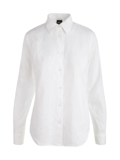Shop Aspesi Women's White Linen Shirt