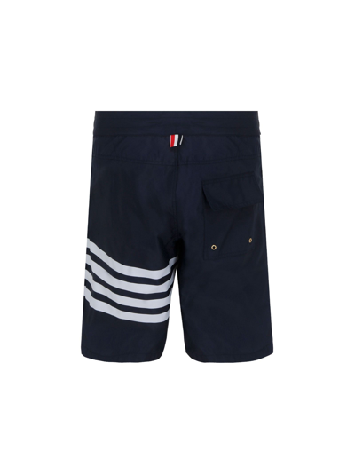 Shop Thom Browne Men's Blue Polyester Shorts
