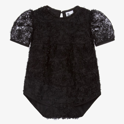 Shop The Tiny Universe Girls Black Lace Bodysuit