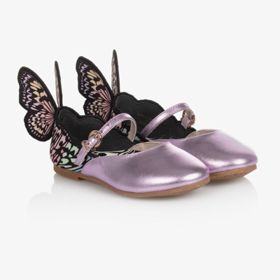 Sophia Webster Mini Kids' Girls Pink Leather Butterfly Shoes | ModeSens