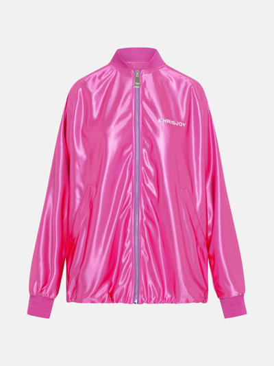 Shop Khrisjoy Fuchsia Polyester Sweatshirt In Pink