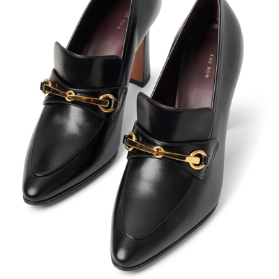 Shop The Row Lady Black Leather Loafers