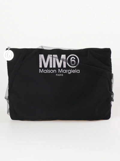 Shop Mm6 Maison Margiela Tulle Clutch In Black