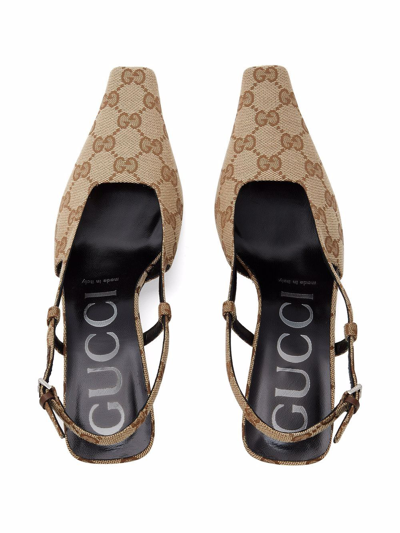 Shop Gucci Décolleté Gg In Beige