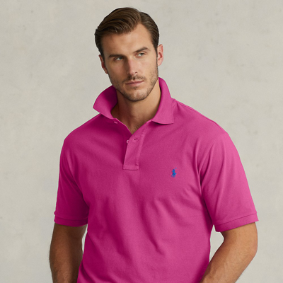 Shop Polo Ralph Lauren The Iconic Mesh Polo Shirt In Vivid Pink