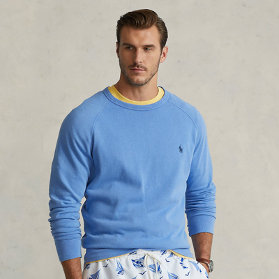 Shop Polo Ralph Lauren Spa Terry Sweatshirt In Harbor Island Blue