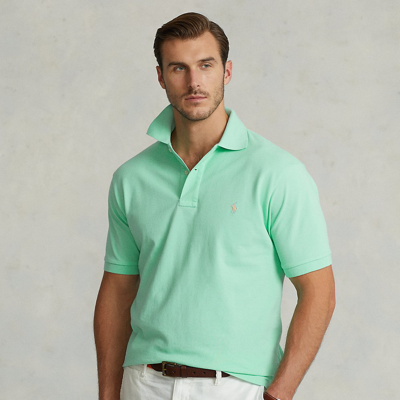 Shop Polo Ralph Lauren The Iconic Mesh Polo Shirt In Aqua Verde