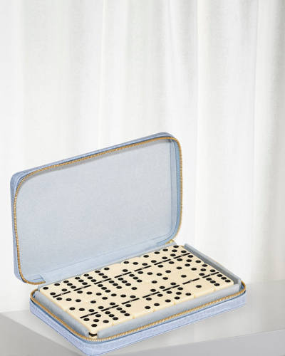 Shop Aerin Enzo Travel Domino Set, Hydrangea Blue