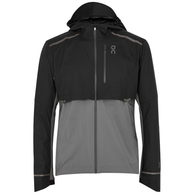 Shop On Running Weather Black Panelled Shell Jacket