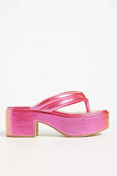 Shop Jeffrey Campbell Platform Flip-flop Sandals In Pink