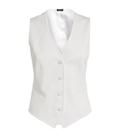Shop Kiton Single-breasted Waistcoat In White