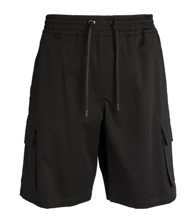 Shop Neil Barrett Cotton Cargo Shorts In Black